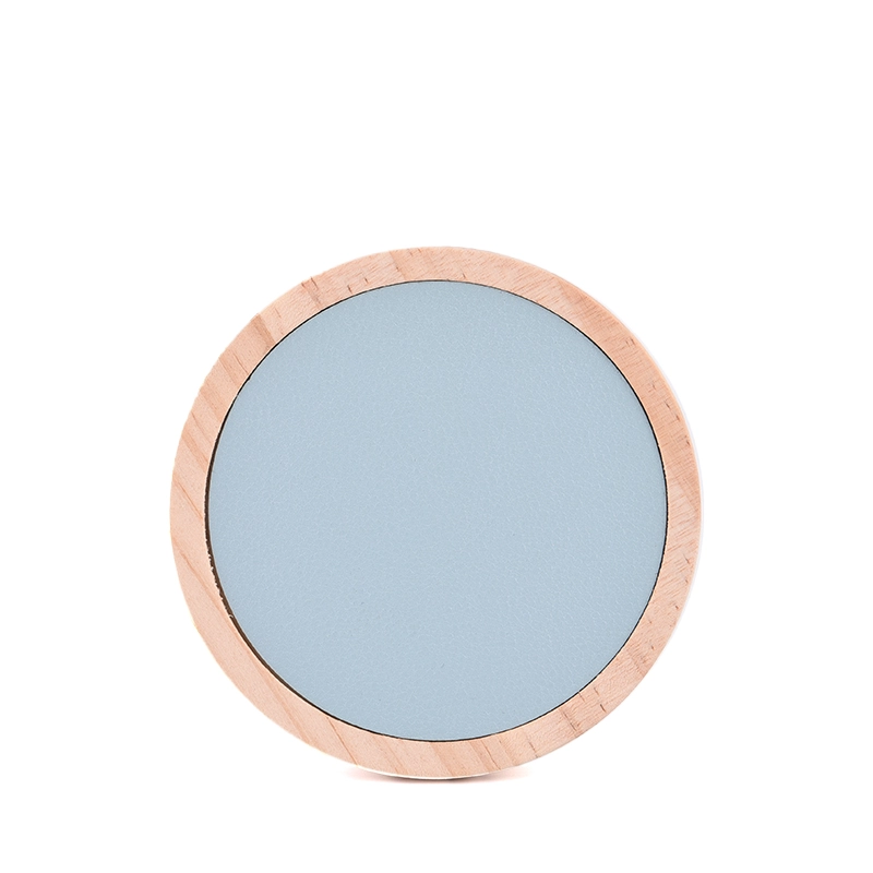 luxury wood candle lid with blue decoration