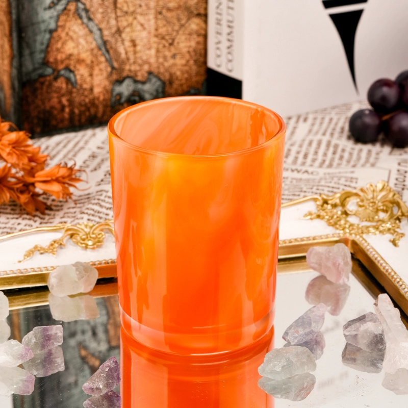 8oz rainbow glass candle jar for home decoration