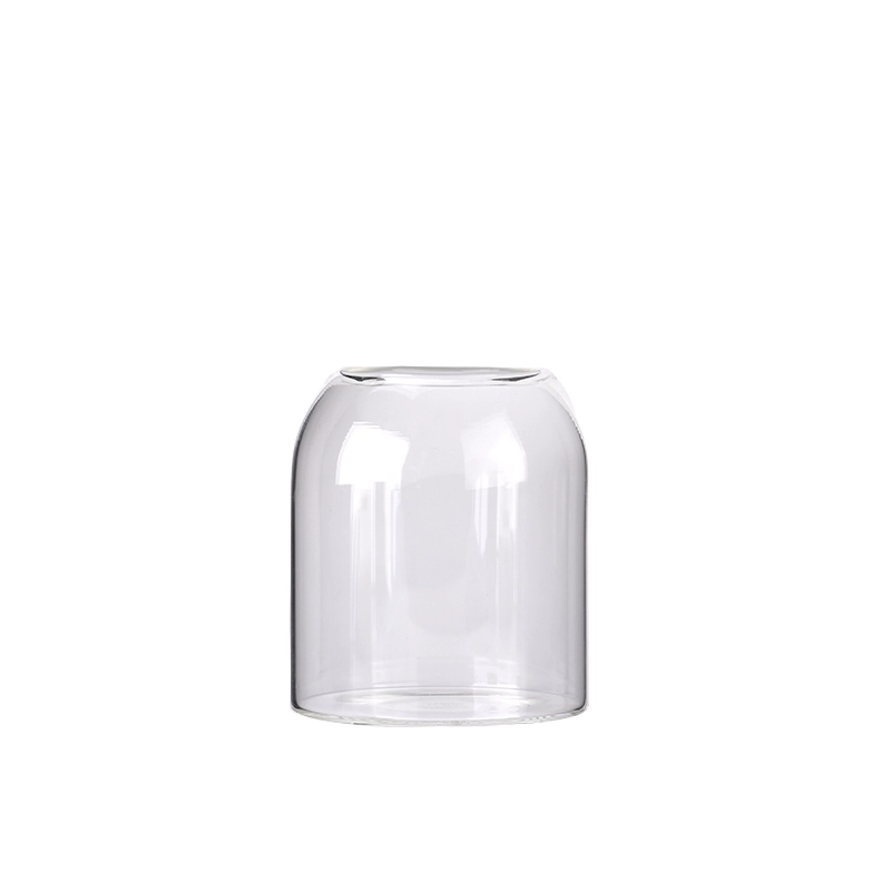 500ml clear round glass candle jar with home decor