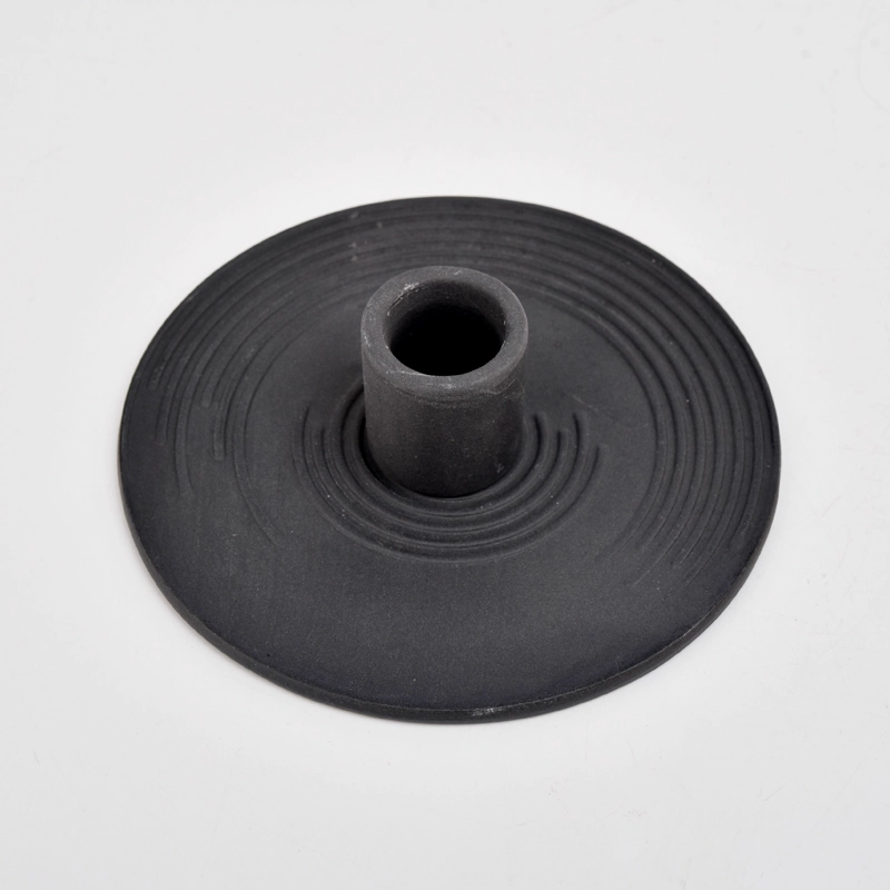 home decor black ceramic candlestick base holder