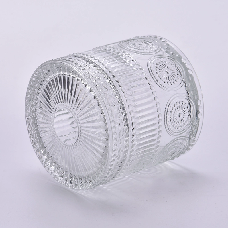 Wholesale crystal glass candle jars with lids for wedding decorations Wholesale crystal glass candle jars with lids for wedding decorations