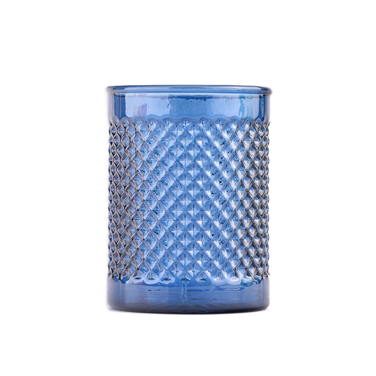 Cylinder Embossed Glass Candle Jars Cylinder Embossed Glass Candle Jars