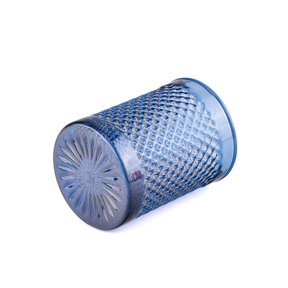 Cylinder Embossed Glass Candle Jars Cylinder Embossed Glass Candle Jars