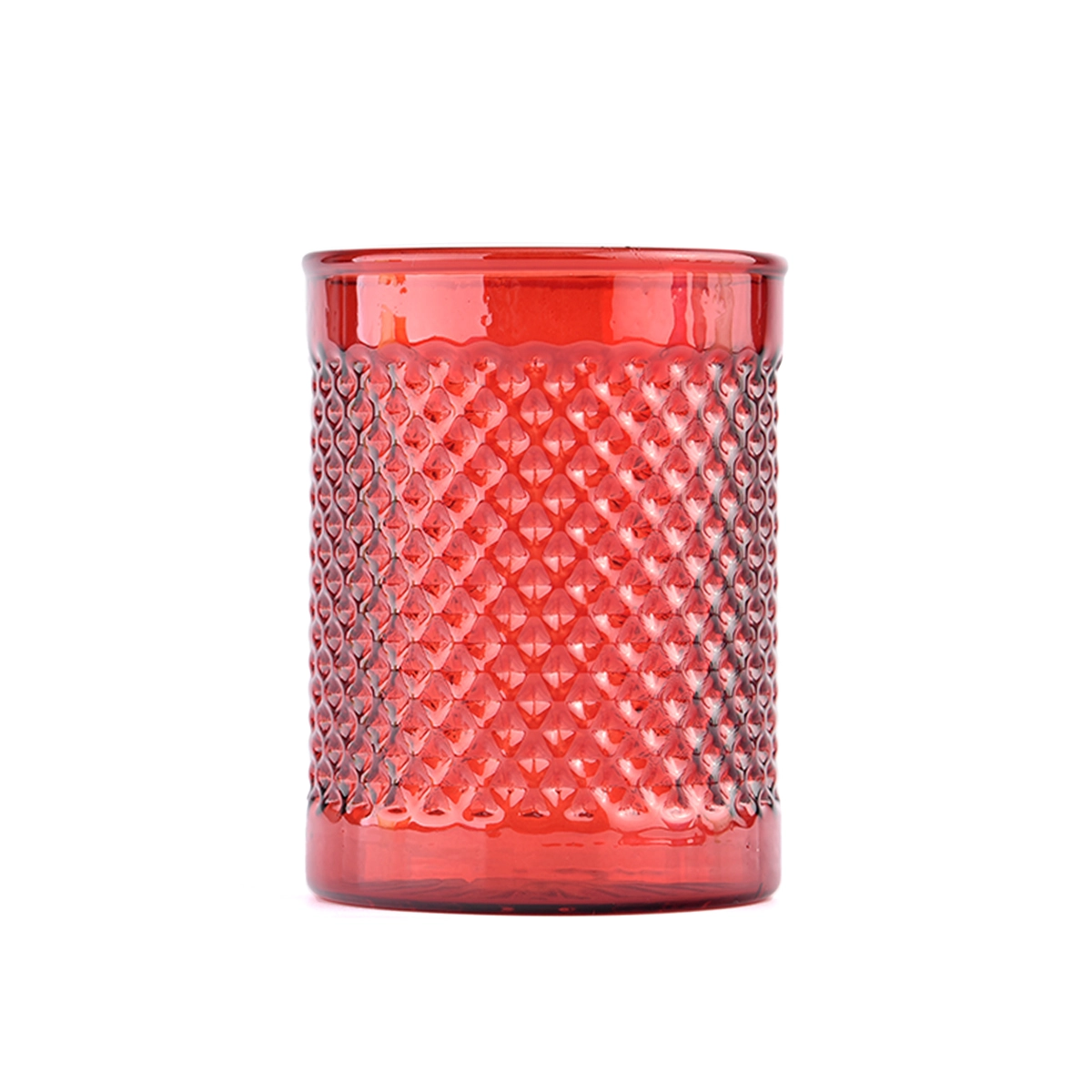 Red Glass Candle Jars For Holiday Decoration Empty Glass Candle Vessels Red Glass Candle Jars For Holiday Decoration Empty Glass Candle Vessels