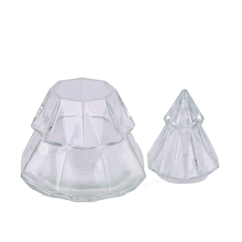 Christmas tree glass candle vessle for holiday Christmas tree glass candle vessle for holiday