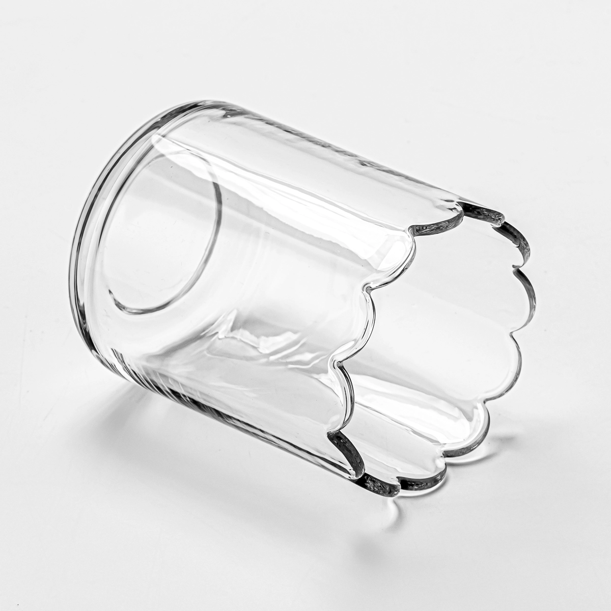 flower rim glass candle jar flower rim glass candle jar