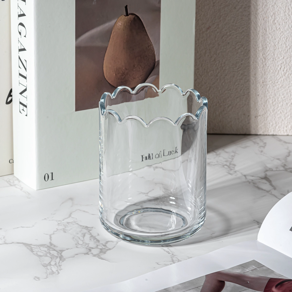 flower rim glass candle jar flower rim glass candle jar