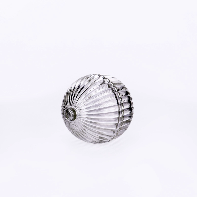 Supplier 100ml ball-shaped vertical stripe transparent glass candle jar with hemispherical lid Supplier 100ml ball-shaped vertical stripe transparent glass candle jar with hemispherical lid