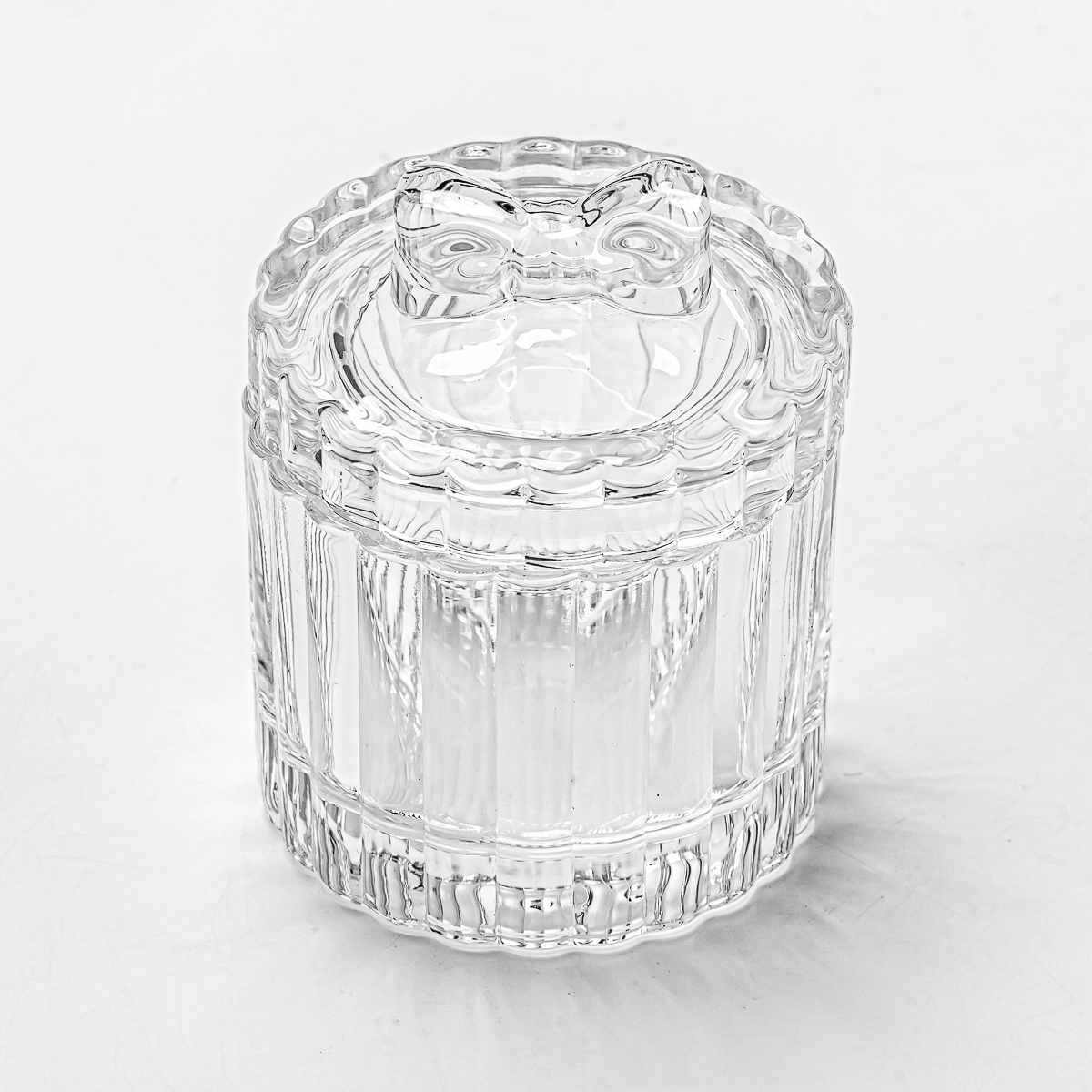 Small strip glass candle jars with glass lids for wholesale - COPY - amesrr