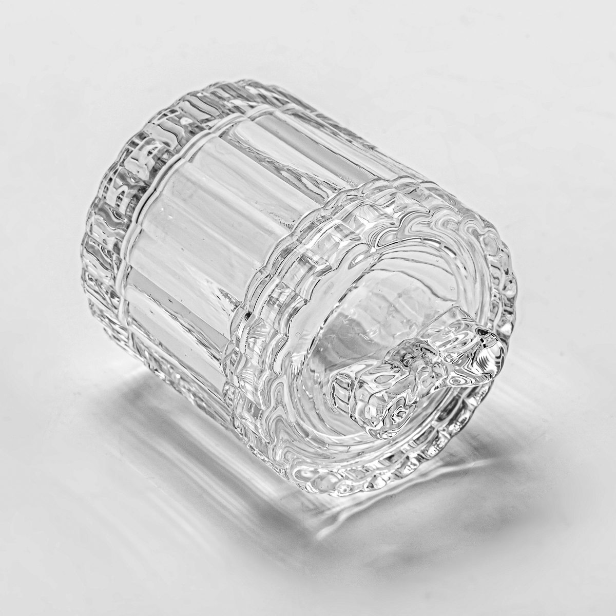 Small strip glass candle jars with glass lids for wholesale - COPY - amesrr