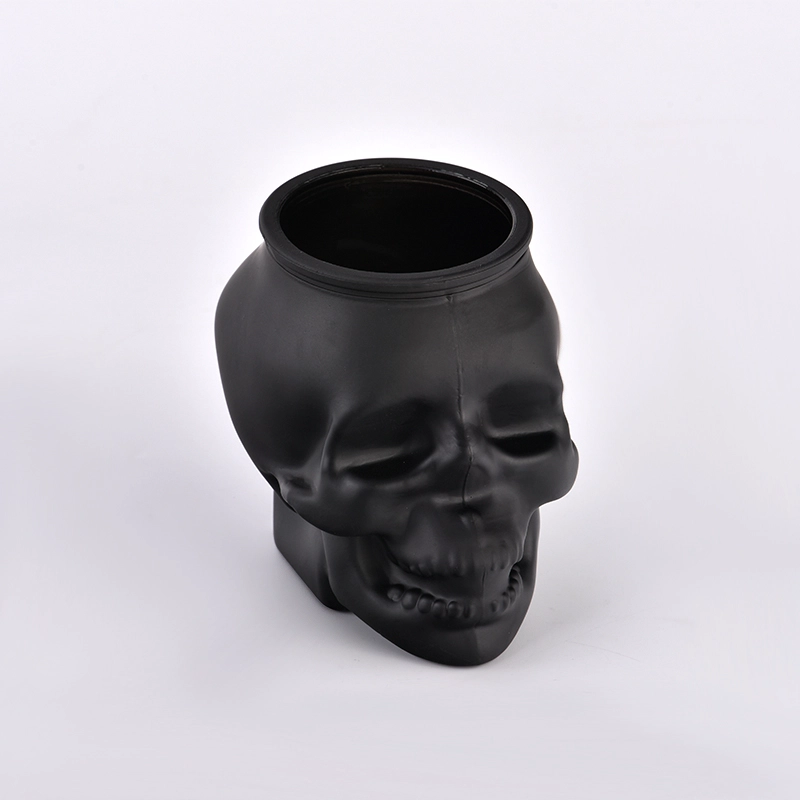 skeleton glass candle jar for Halloween holiday