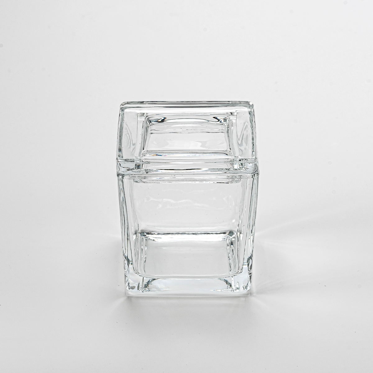 9oz square clear glass candle jar with glass lid 9oz square clear glass candle jar with glass lid