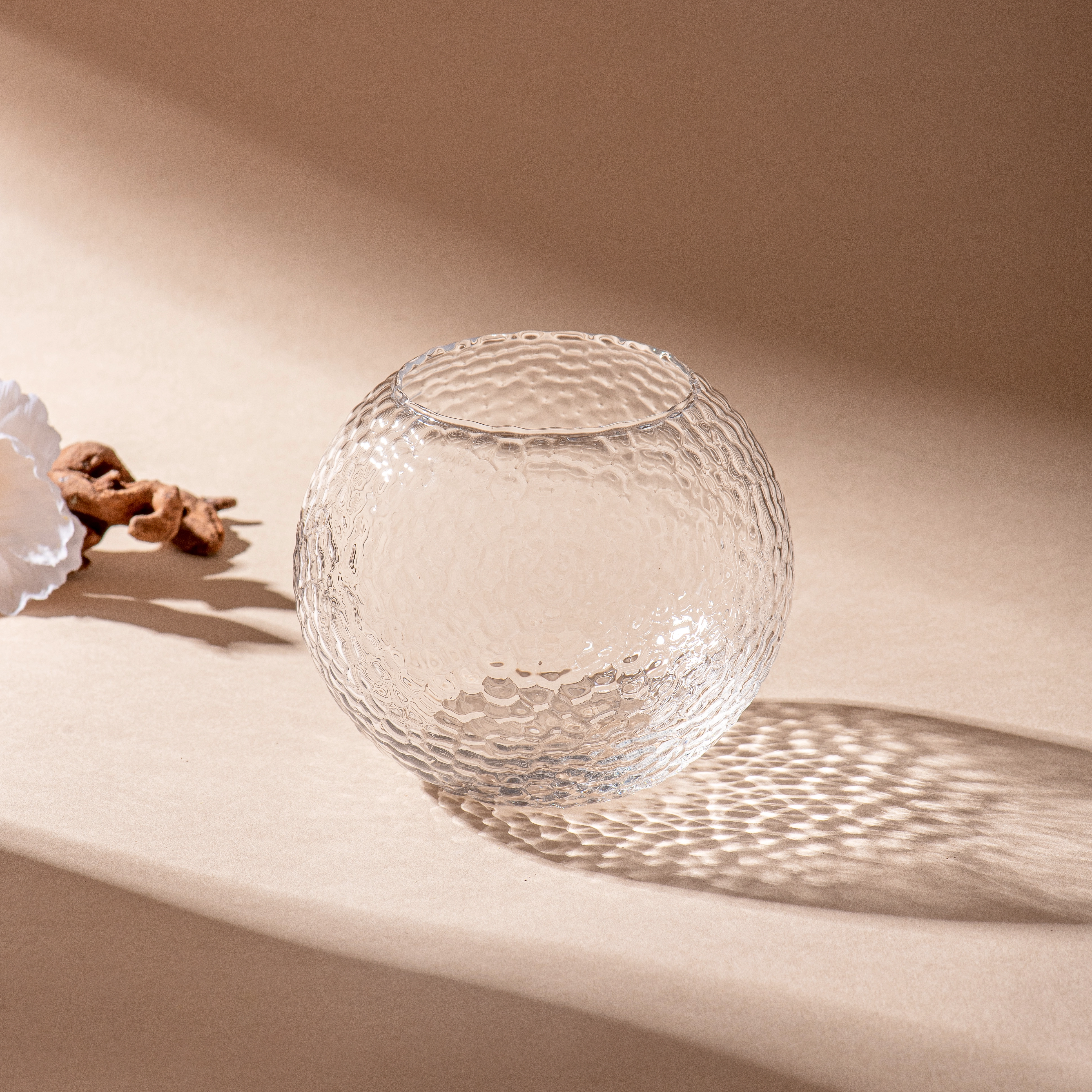 Luxury transparent round shape glass candle jar wholesale