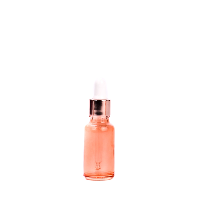 20ml transparent color glass dropper bottle with decor