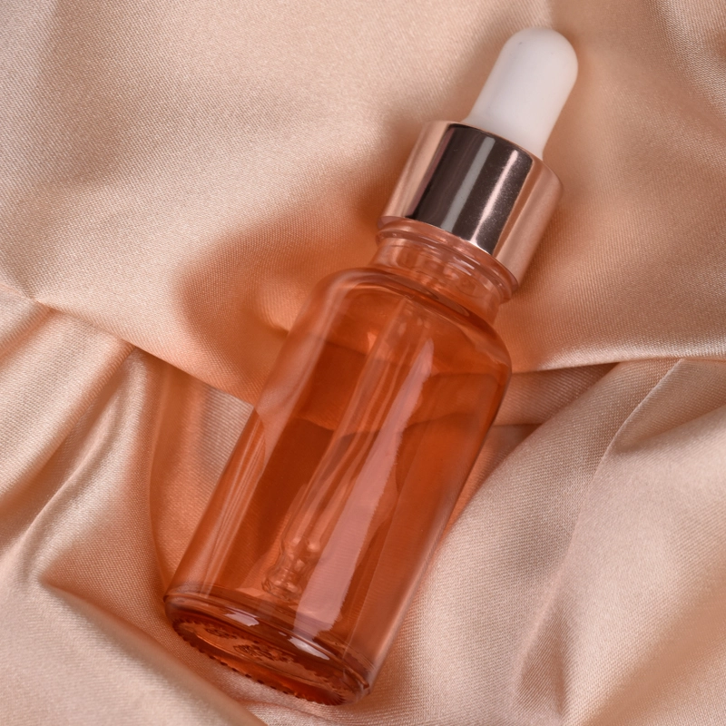 20 ml Tropfflasche aus transparentem Farbglas mit Dekor