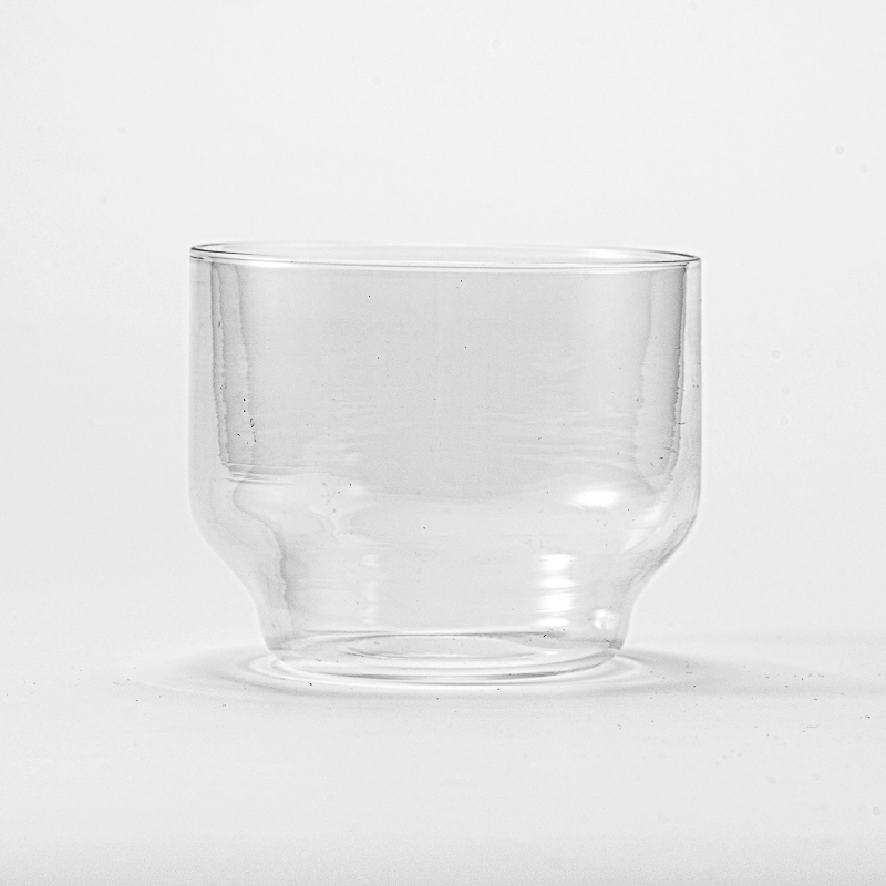 12oz transparent glass candle jar with steps wholesale