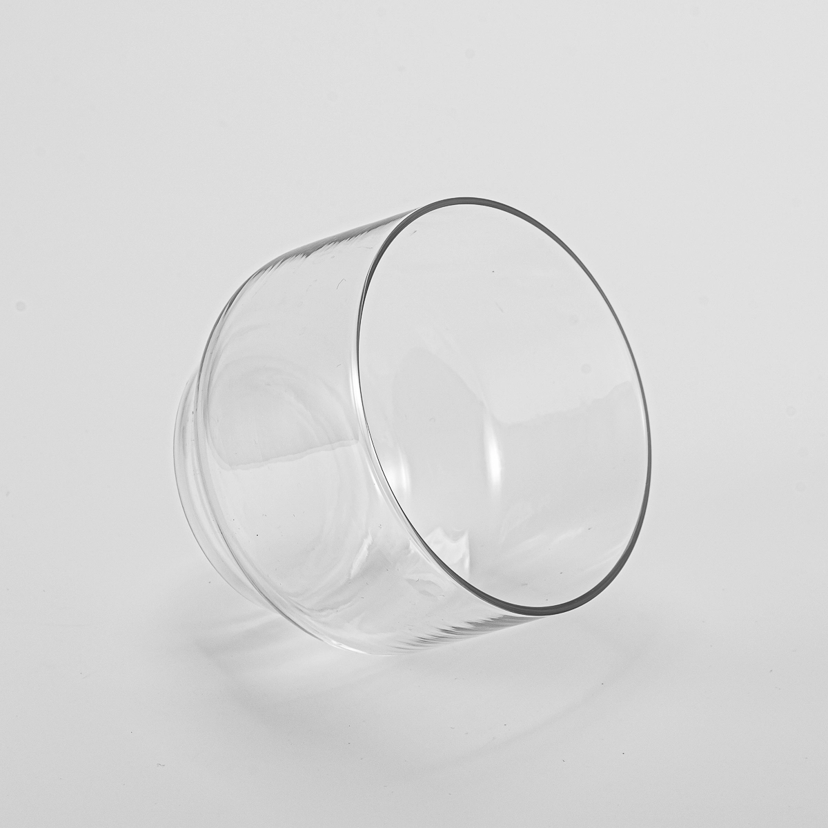 12oz transparent glass candle jar with steps wholesale
