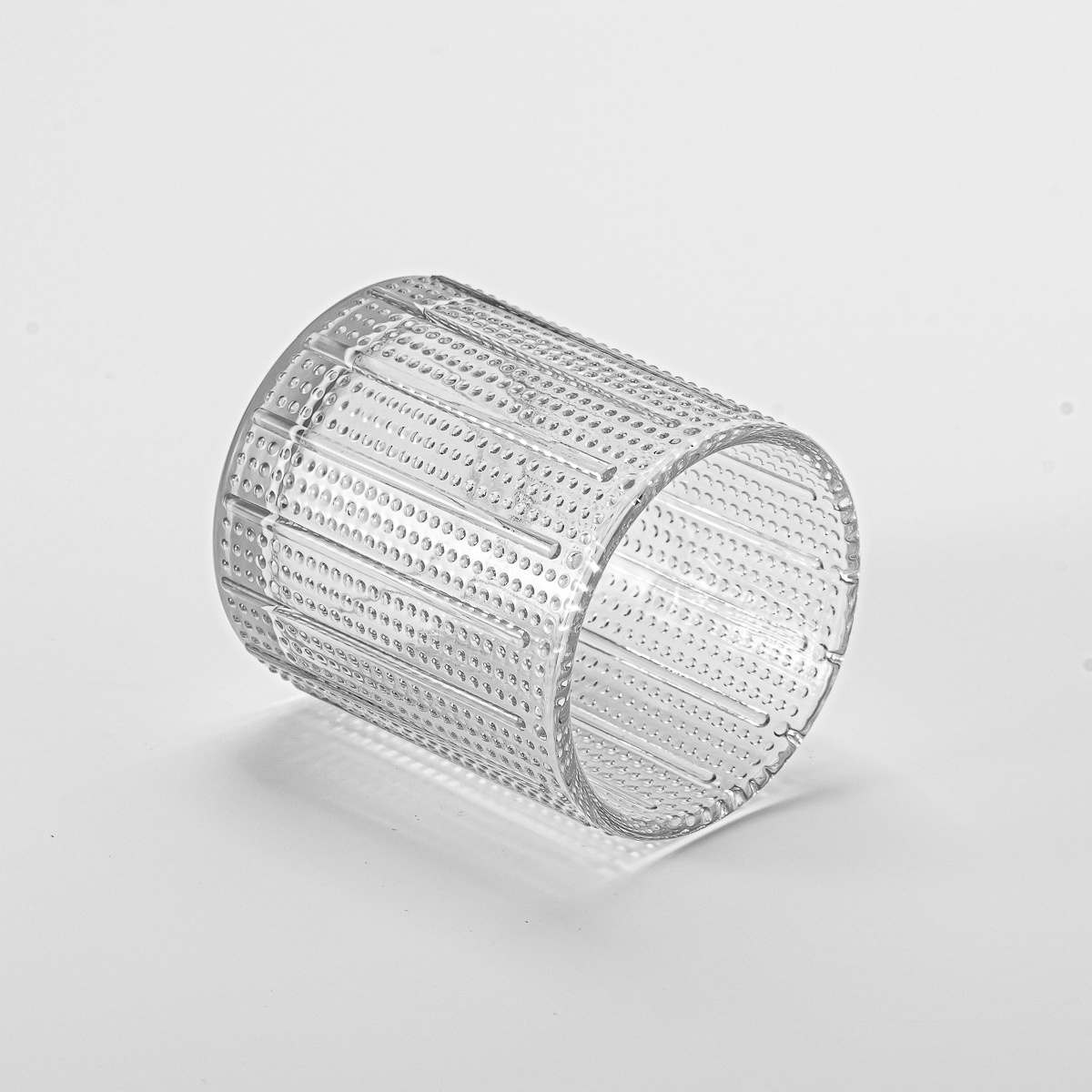 300ml clear glass candle jar with stripe home decor