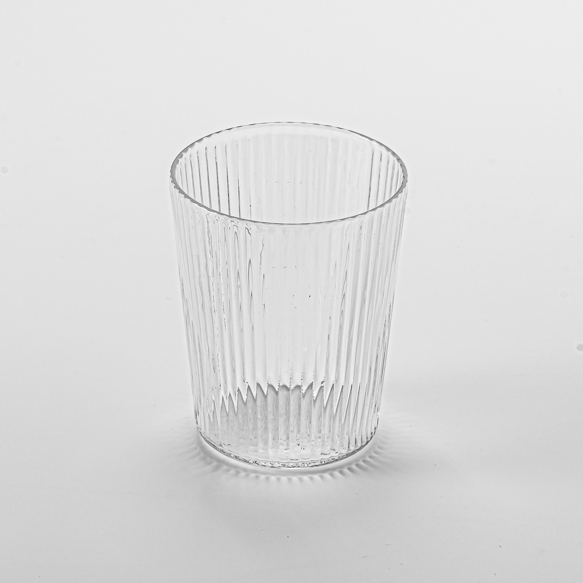 Luxury custom striped clear glass candle jar for home decor - COPY - qelwo6