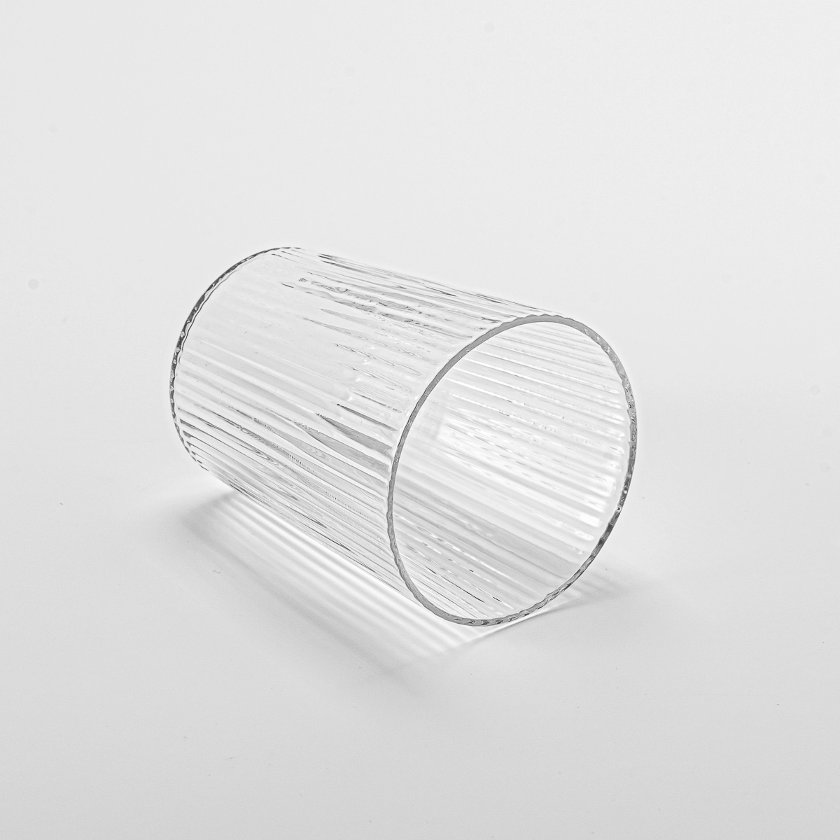 Luxury custom striped clear glass candle jar for home decor Luxury custom striped clear glass candle jar for home decor