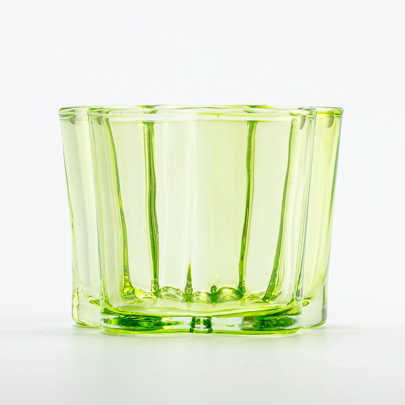 140ml wholesale clear green glass candle vessel for home decoration