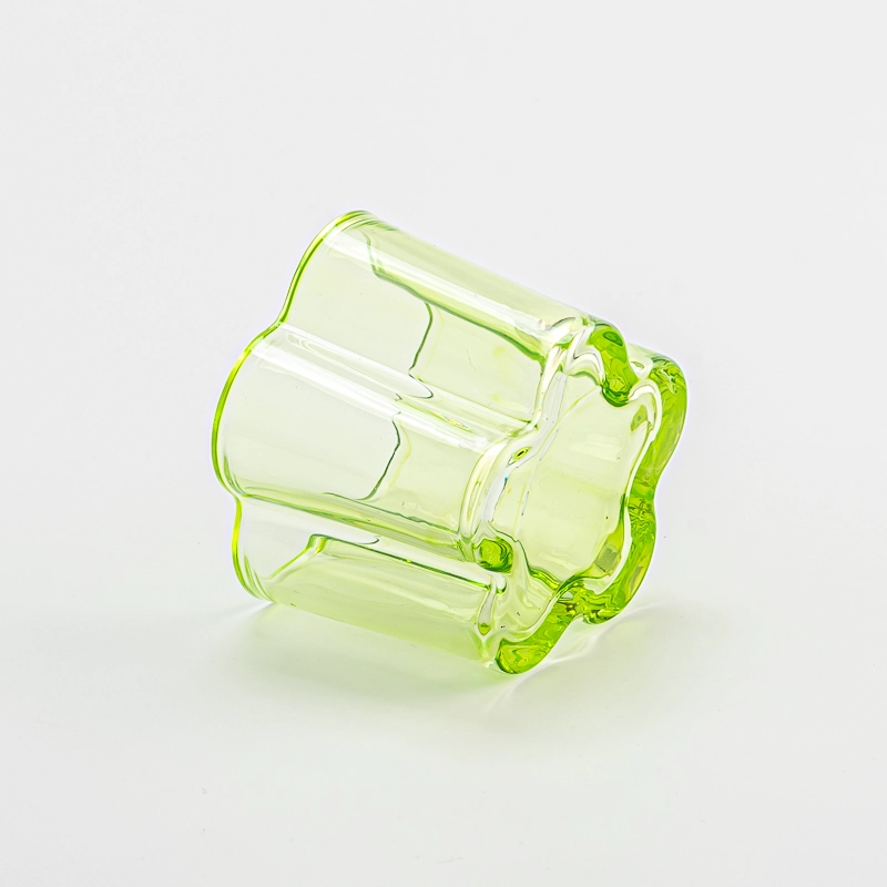 140ml wholesale clear green glass candle vessel for home decoration