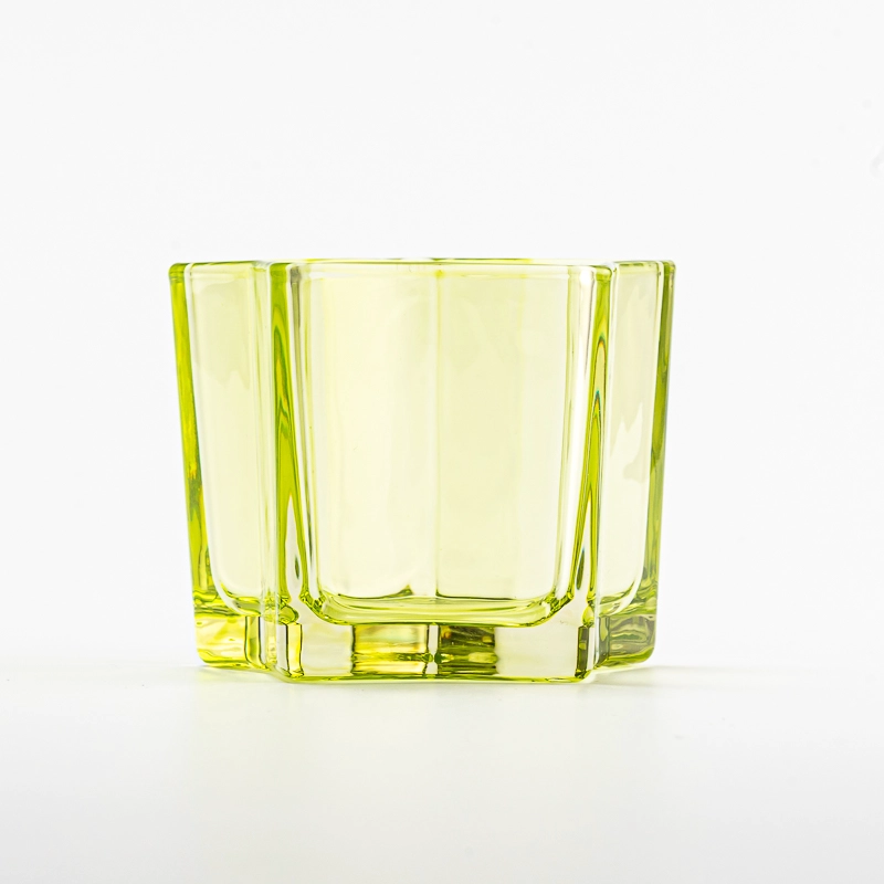 4 oz scented candle green glass container star shape