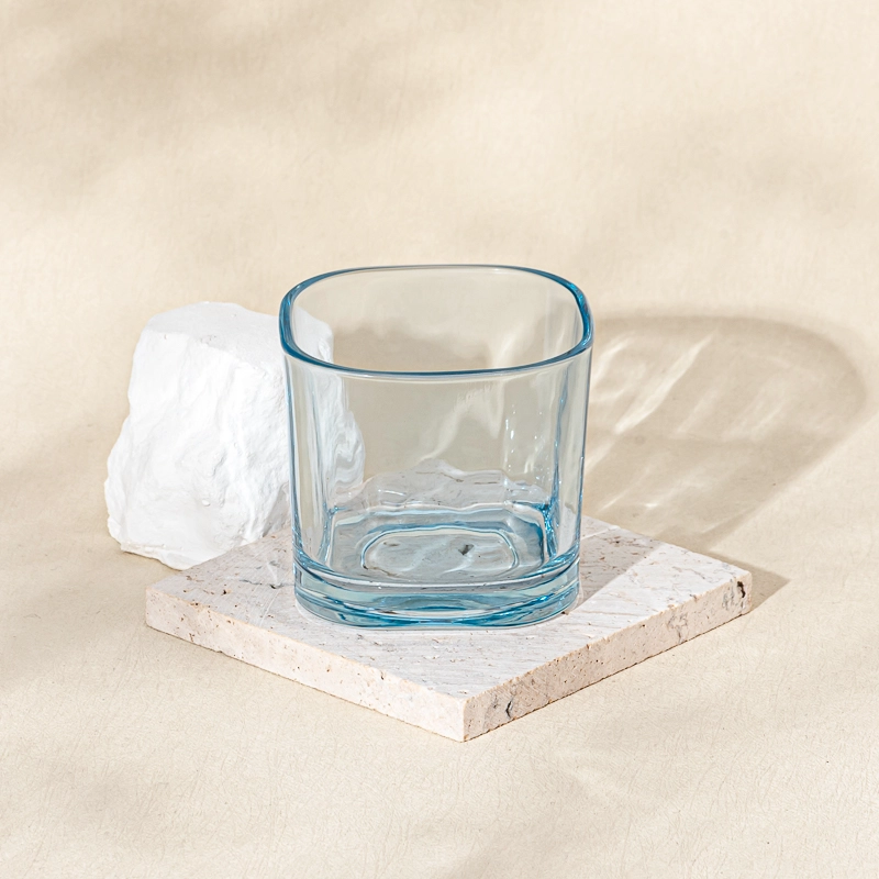 Custom square glass candle jar wholesale