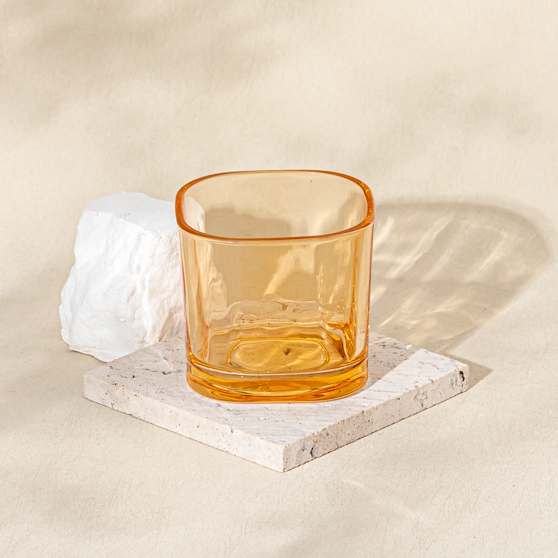 Custom square glass candle jar wholesale
