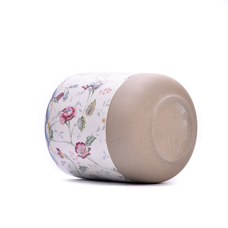 Estilo popular belo decalque de 10 onças de vaso cerâmico aroma de vela de vela