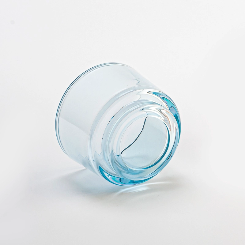 luxury empty glass candle container with steps