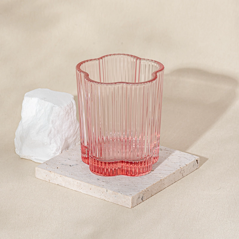 home decor 5oz pink glass candle votive