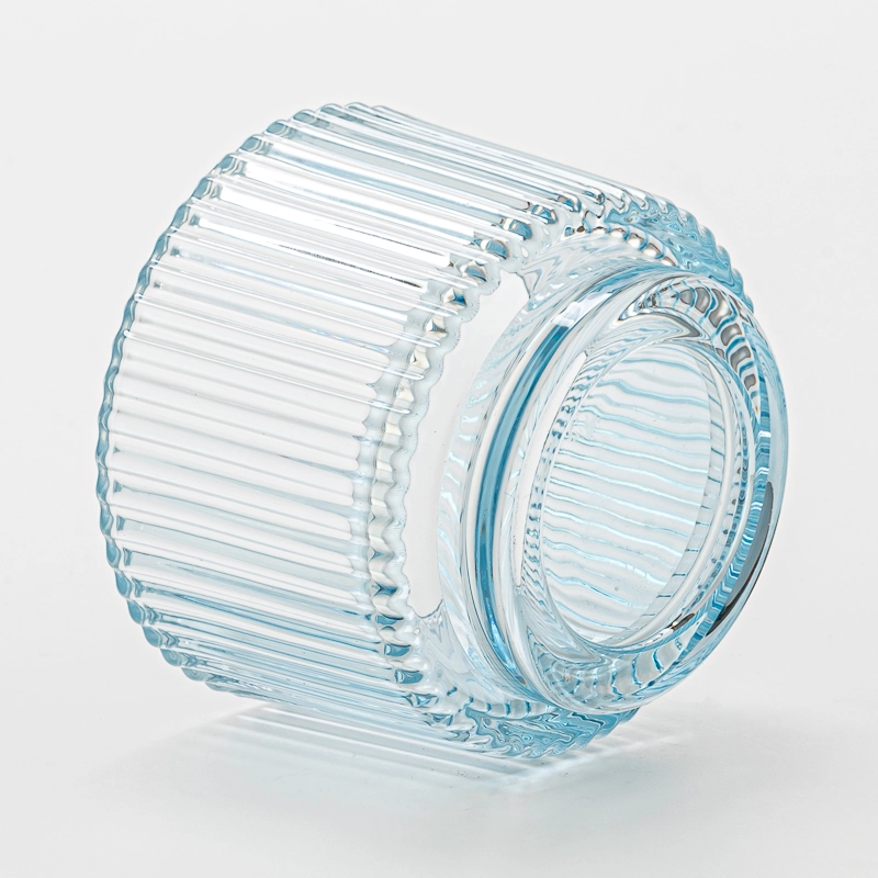 Wholesale stripe glass candle vessel with home decor