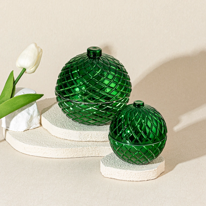 holiday decoration green color Christmas Ball glass candle vessel candle container holiday decoration green color Christmas Ball glass candle vessel candle container