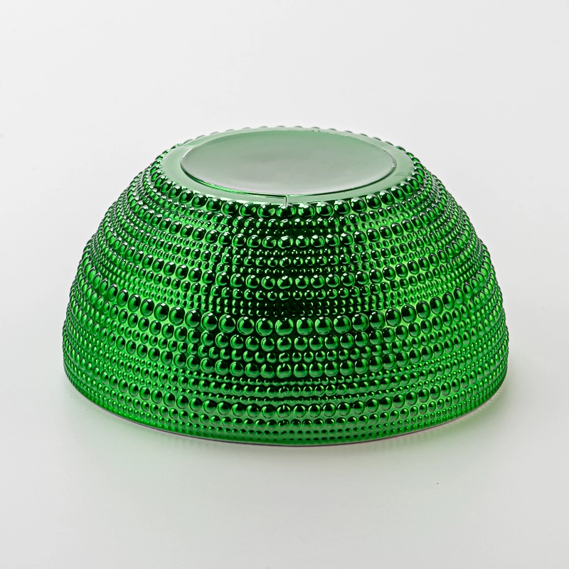 Luxury Green Embossed Ball Shape Glass Candle Jar with Lid Decorative Candle Holder Luxury Green Embossed Ball Shape Glass Candle Jar with Lid Decorative Candle Holder