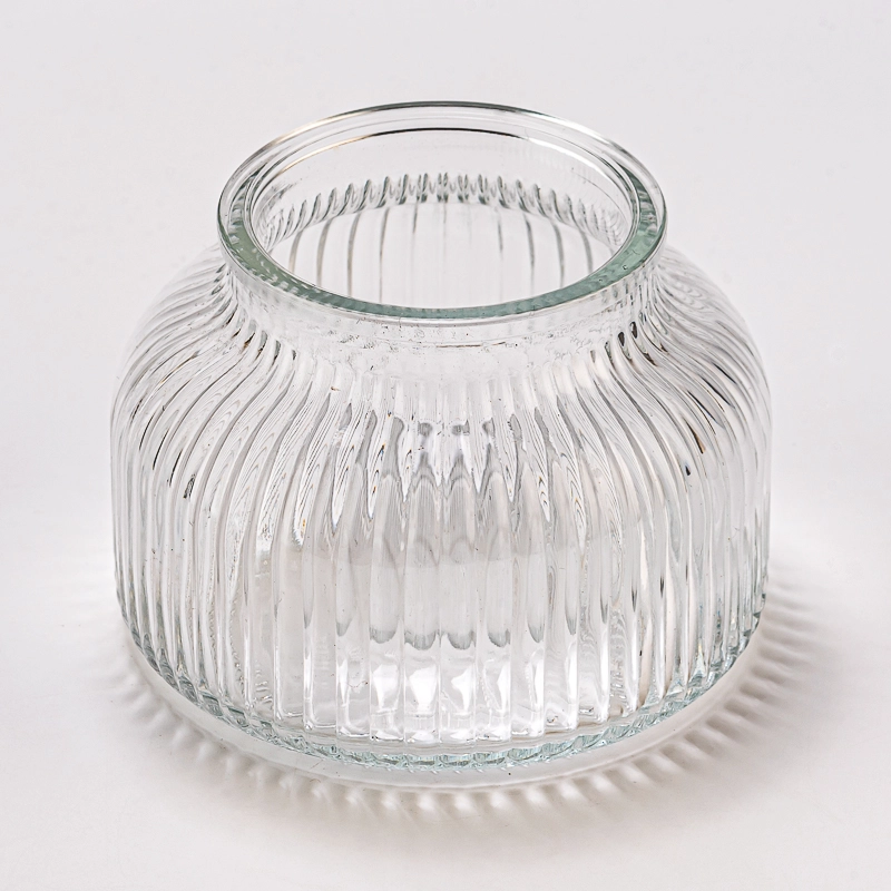 ribbed glass candle container ribbed glass candle container