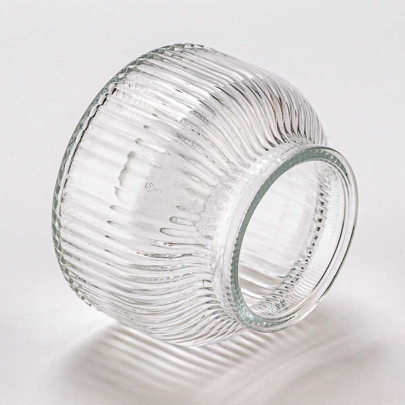ribbed glass candle container ribbed glass candle container