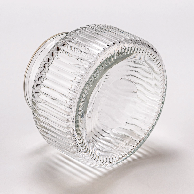 ribbed glass candle container ribbed glass candle container
