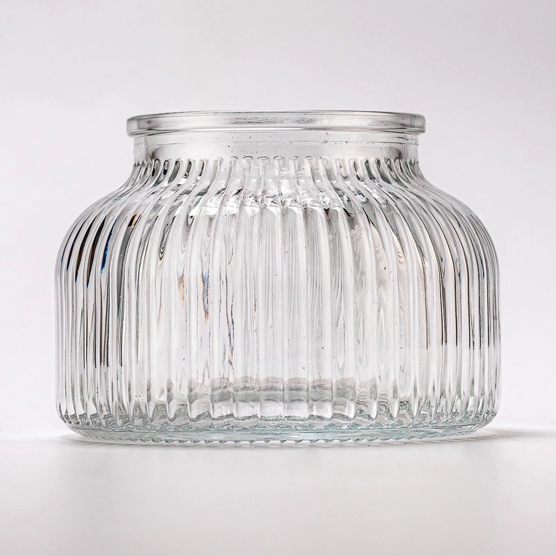ribbed glass candle container ribbed glass candle container