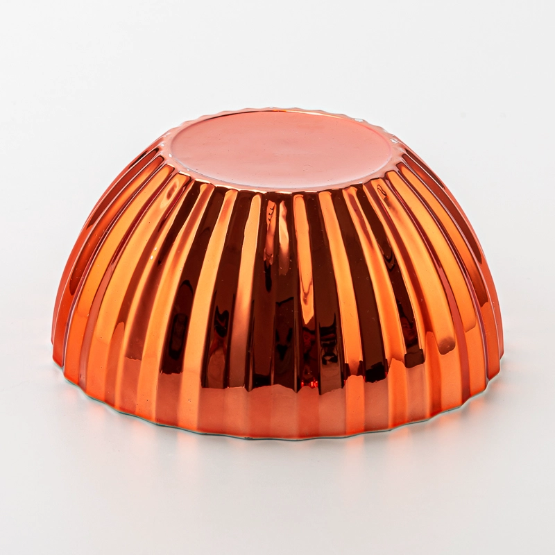 Popular Red Textured Ball Shape Glass Candle Holder Scented Candle Jar with Lid