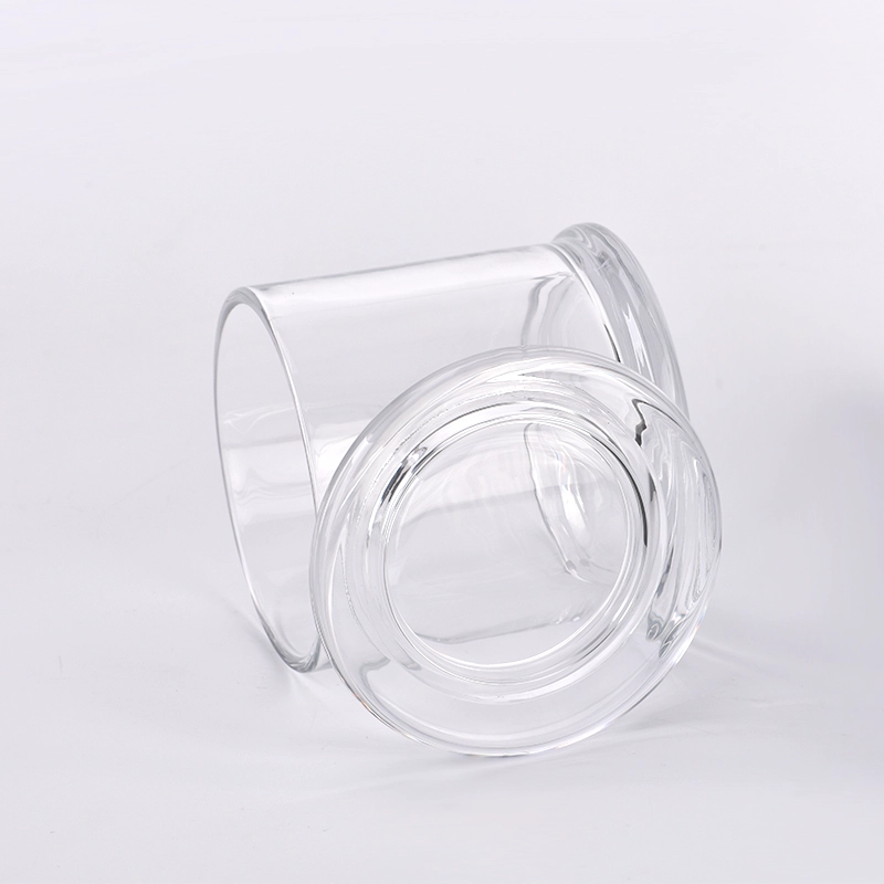 Wholesale simple transparent glass candle jars with lids Wholesale simple transparent glass candle jars with lids
