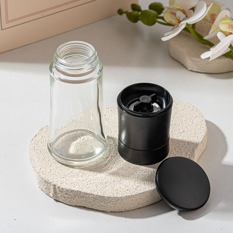 black empty glass pepper mills jar black empty glass pepper mills jar