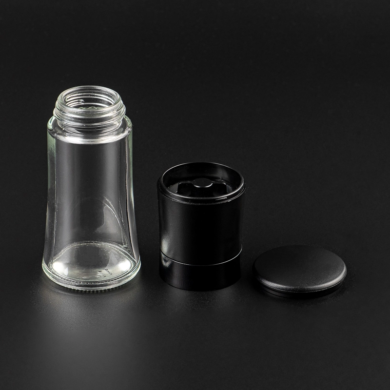 black empty glass pepper mills jar black empty glass pepper mills jar