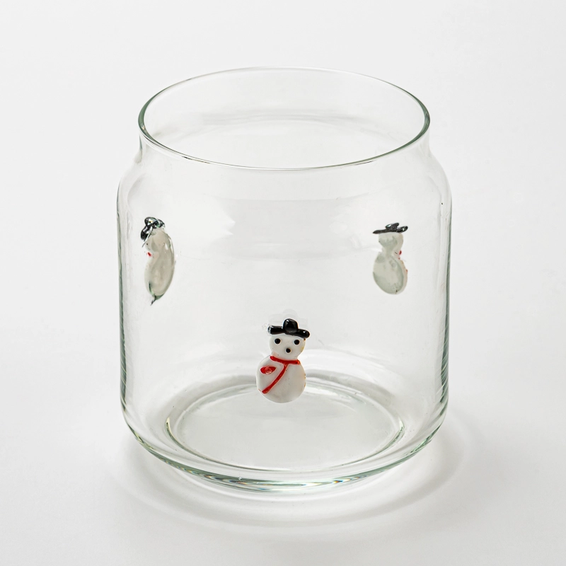 Decorative Snowman Design Clear Glass Candle Vessel for Wholesaling Decorative Snowman Design Clear Glass Candle Vessel for Wholesaling