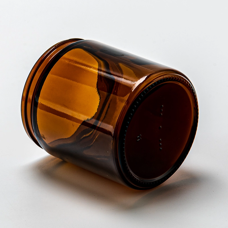 8oz Amber Glass Candle Container Amber Glass Straight Sided Squat Jars with Cap 8oz Amber Glass Candle Container Amber Glass Straight Sided Squat Jars with Cap