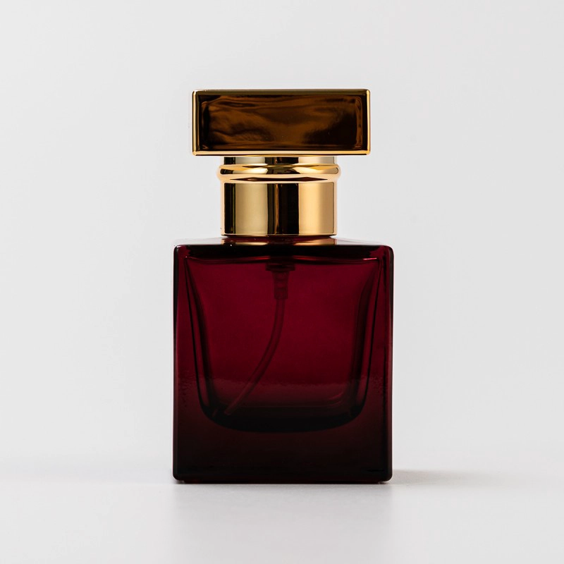 Home Decor Empty Cube Glass Perfume bote na may gintong takip