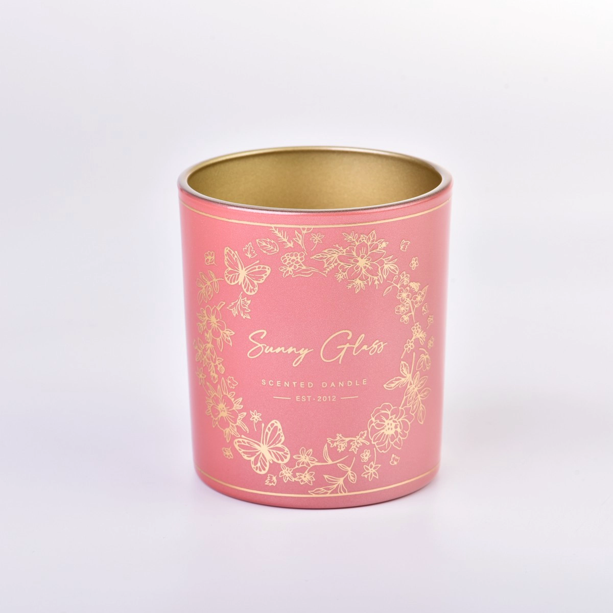 Wholesale 8oz decal  scented candle glass vessel