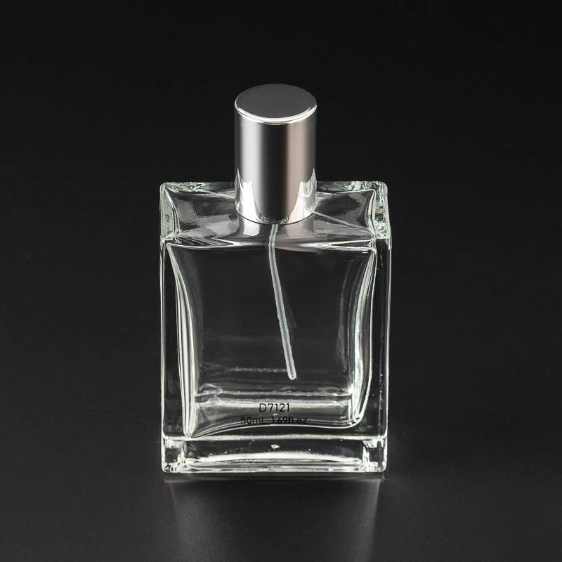 clear 50ml  square glass sprayer perfume bottle 