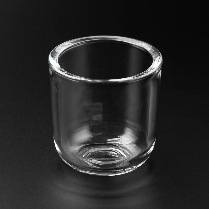 plain thick glass candle jar