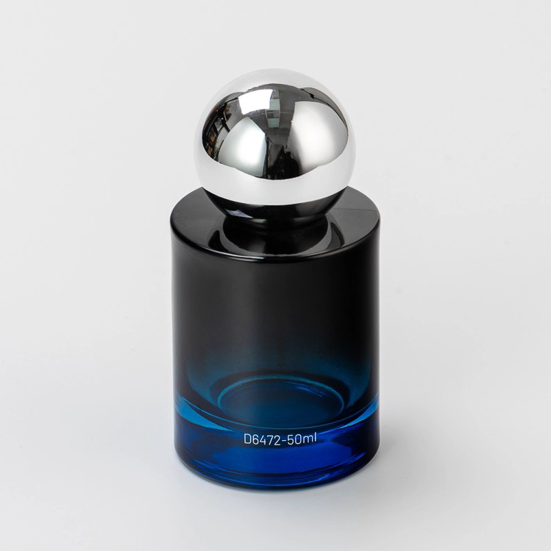Luxury 50ml Glass Bottle Empty Perfume Spray Bottle with Ball Shape Sliver Cap